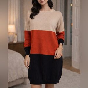 Colorblock Sweater Dress - Size M